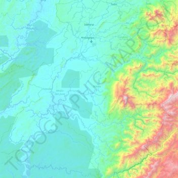 Istmina topographic map, elevation, terrain
