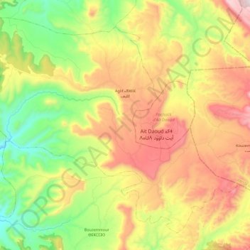 Aglif topographic map, elevation, terrain
