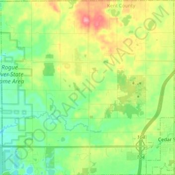 Solon Township topographic map, elevation, terrain