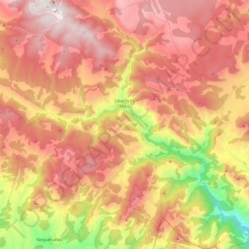 Linares de Mora topographic map, elevation, terrain