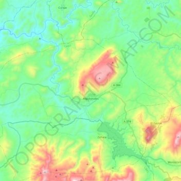 Algodonales topographic map, elevation, terrain