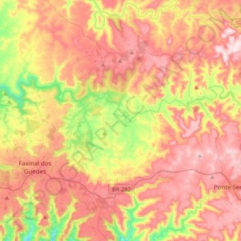 Vargeão topographic map, elevation, terrain