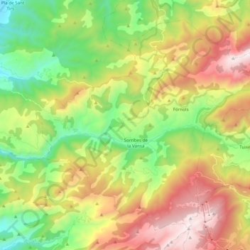 la Vansa i Fórnols topographic map, elevation, terrain