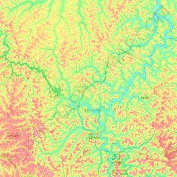 Johnson County topographic map, elevation, terrain