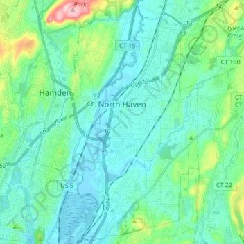 North Haven topographic map, elevation, terrain