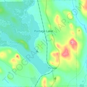 Portage Lake topographic map, elevation, terrain