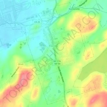 Village of Florida topographic map, elevation, terrain