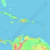 Antilles topographic map, elevation, terrain