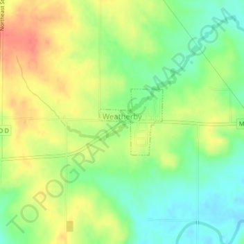 Weatherby topographic map, elevation, terrain