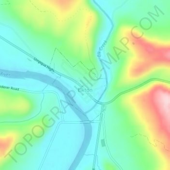 Elkton topographic map, elevation, terrain