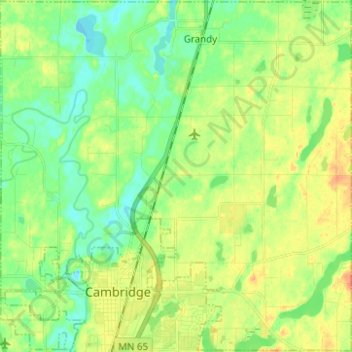 Cambridge Township topographic map, elevation, terrain