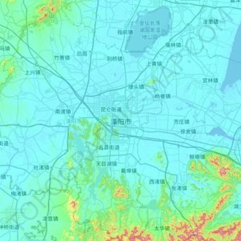 Liyang City topographic map, elevation, terrain