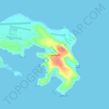 Perim Island topographic map, elevation, terrain
