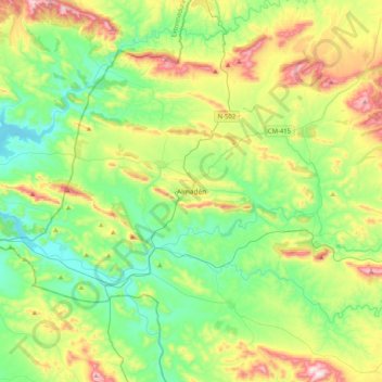 Almadén topographic map, elevation, terrain