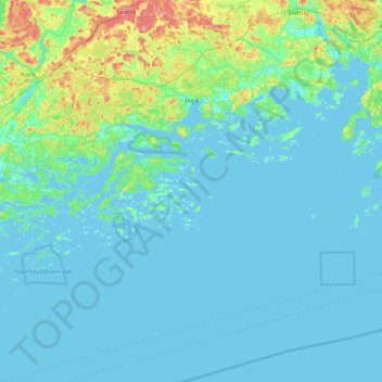Inkoo topographic map, elevation, terrain