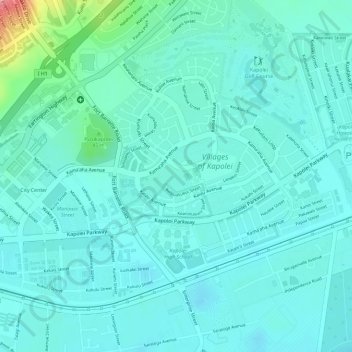 Kapolei Community Park topographic map, elevation, terrain