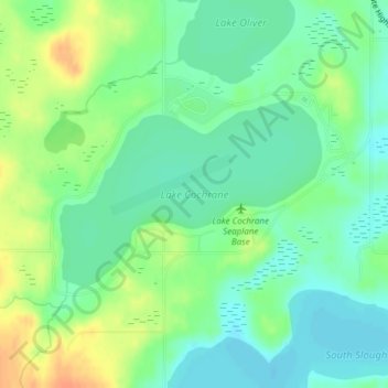 Lake Cochrane topographic map, elevation, terrain