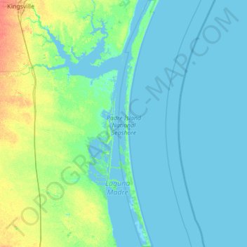 Padre Island National Seashore topographic map, elevation, terrain