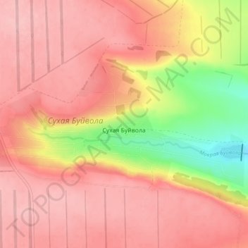 Сухая Буйвола topographic map, elevation, terrain