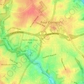 Hastings Neighborhood Conservation Area topographic map, elevation, terrain