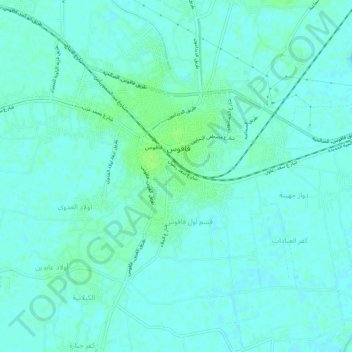 Fakous City topographic map, elevation, terrain