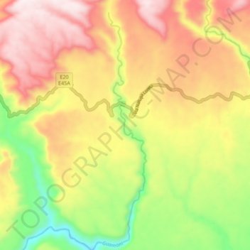 Guamani topographic map, elevation, terrain
