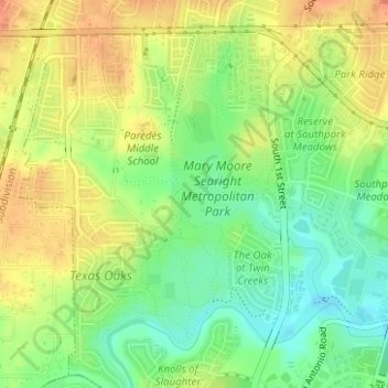 Mary Moore Searight zMetropolitan Park topographic map, elevation, terrain