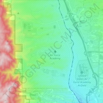 Air Force Academy topographic map, elevation, terrain