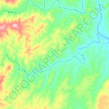 uMgeni topographic map, elevation, terrain