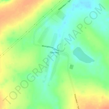 Тростянь topographic map, elevation, terrain