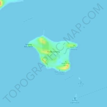 Pulau Senang topographic map, elevation, terrain