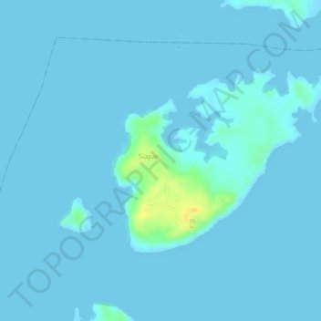 Siapar Island topographic map, elevation, terrain