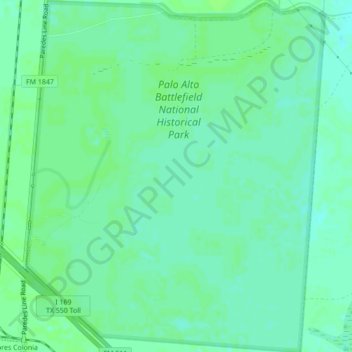 Palo Alto Battlefield National Historical Park topographic map, elevation, terrain