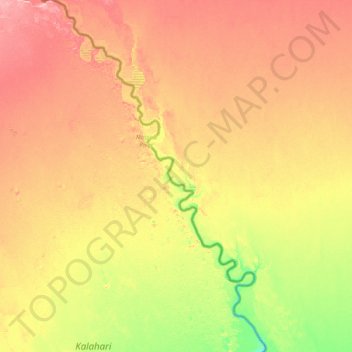 Nossob topographic map, elevation, terrain