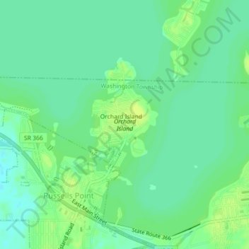 Orchard Island topographic map, elevation, terrain