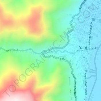 Yantzaza topographic map, elevation, terrain