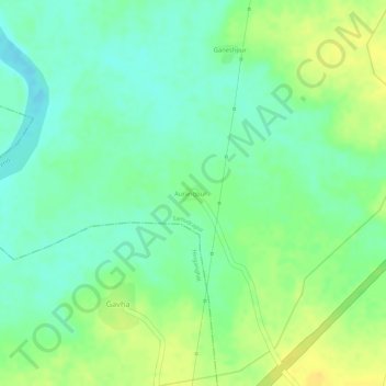 Aurangpur topographic map, elevation, terrain