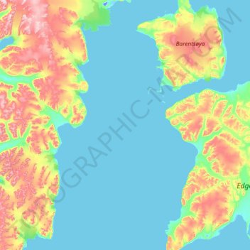 Storfjorden topographic map, elevation, terrain
