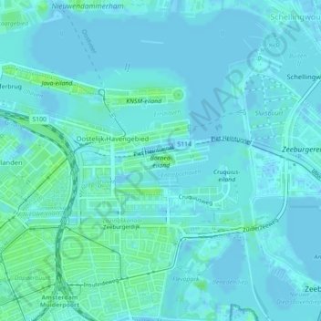 Borneo-eiland topographic map, elevation, terrain