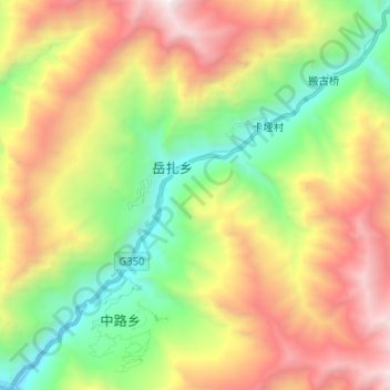 Xiaojin River topographic map, elevation, terrain