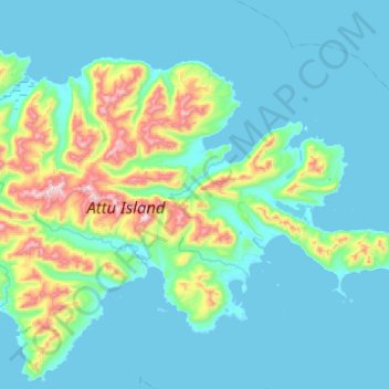 Attu Station topographic map, elevation, terrain