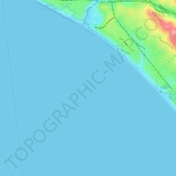 Rio del Mar topographic map, elevation, terrain
