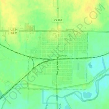 Downs Park topographic map, elevation, terrain