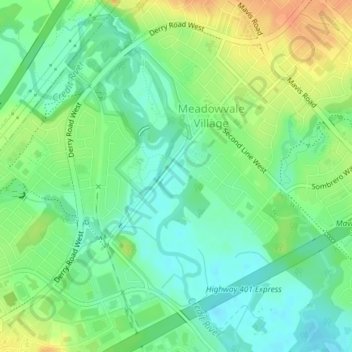 Toronto Suburban Railway - Guelph Line (abandoned) topographic map ...