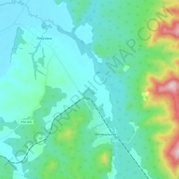 Покровка topographic map, elevation, terrain
