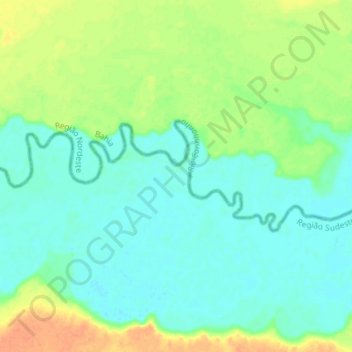 Rio Carinhanha topographic map, elevation, terrain