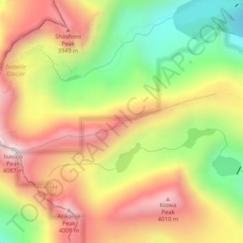 Niwot Ridge topographic map, elevation, terrain