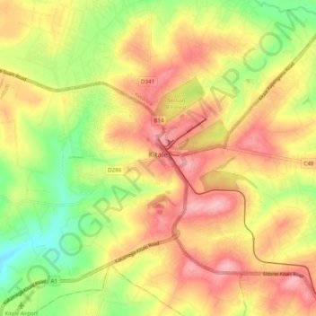 Kitale topographic map, elevation, terrain