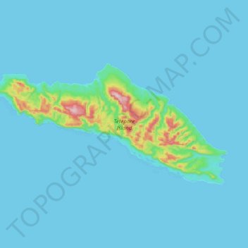 Tetepare Island topographic map, elevation, terrain
