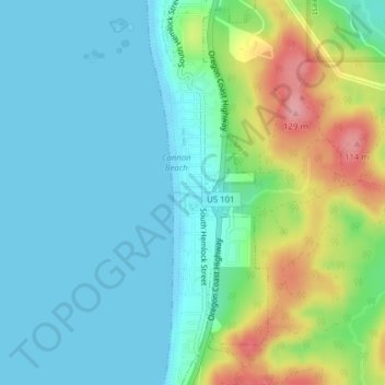 Tolovana Beach Wayside topographic map, elevation, terrain